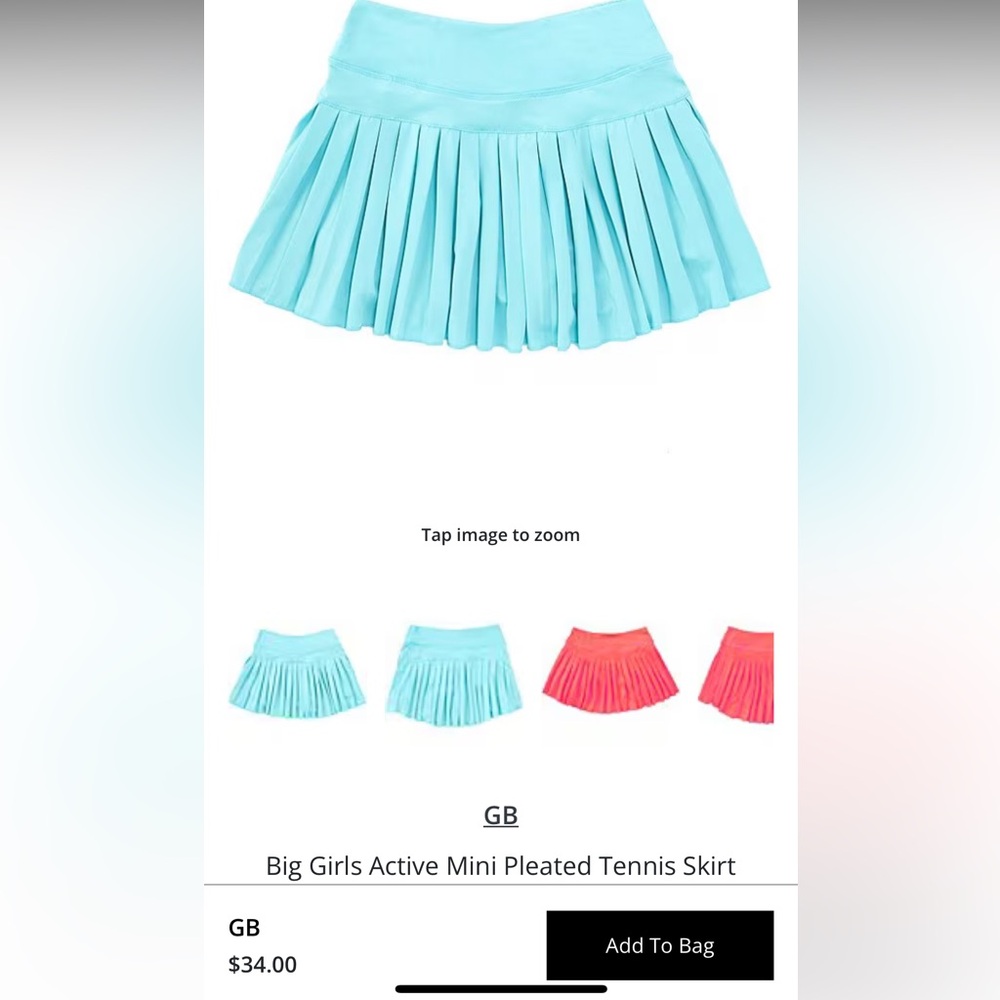 GB Girls Bright Red Skort